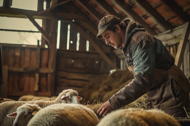 Kostenloses Foto photorealistic sheep farm