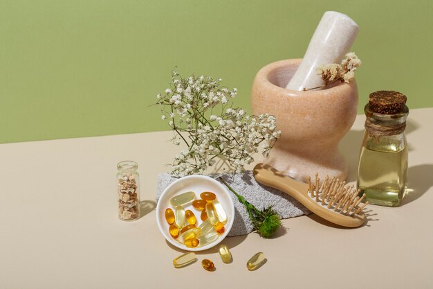 Phytotherapie-Produkte Anordnung hoher Winkel