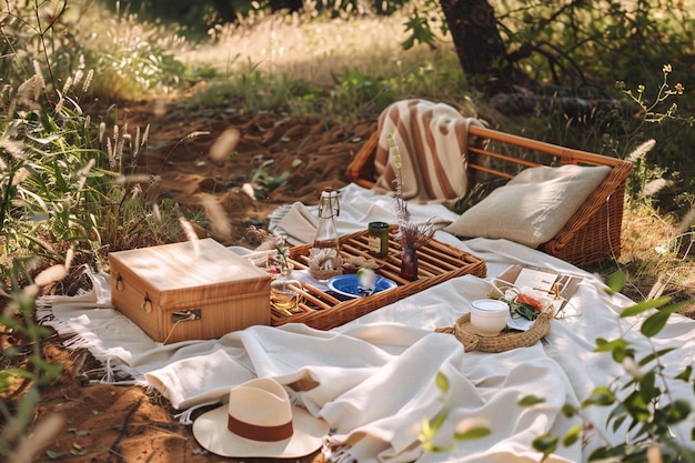 Picknick mit köstlichem Essen