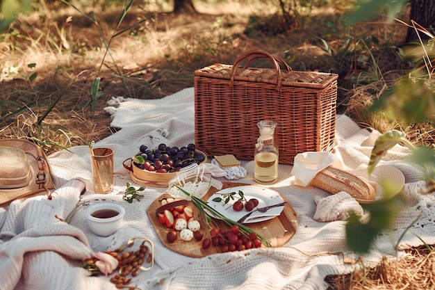 Kostenloses Foto picknick mit köstlichem essen