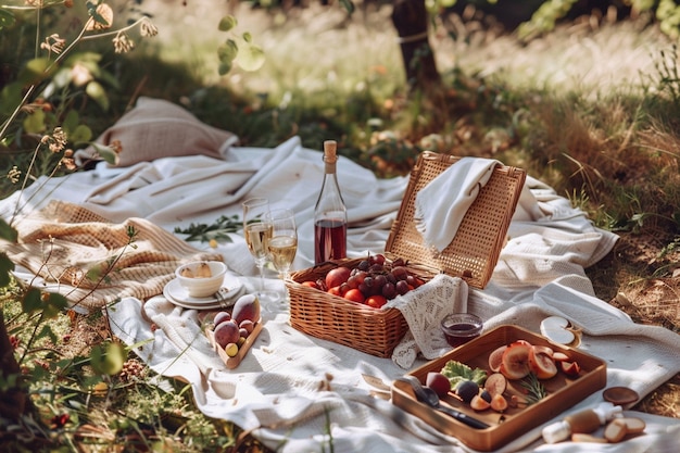 Picknick mit köstlichem Essen