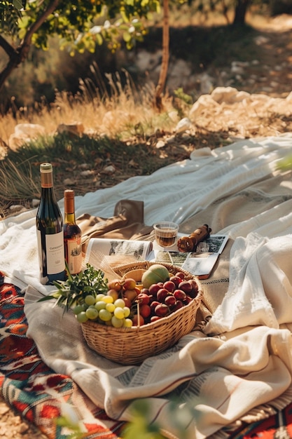 Kostenloses Foto picknick mit köstlichem essen