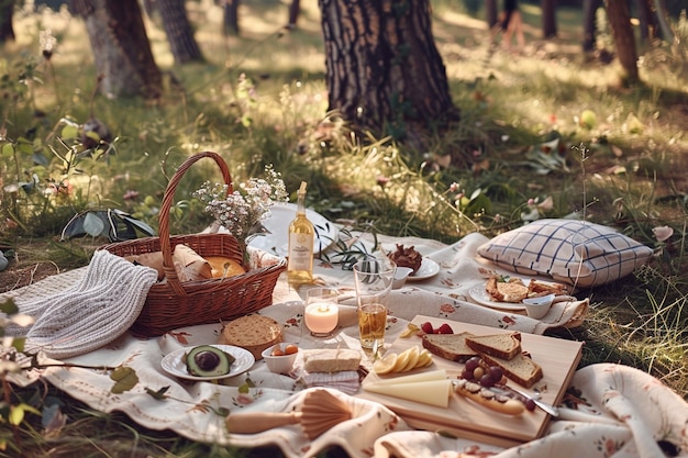 Kostenloses Foto picknick mit köstlichem essen