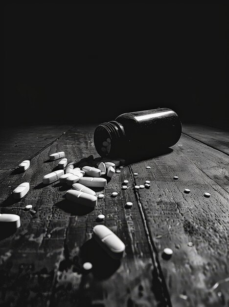 Pillen in einer dunklen Umgebung