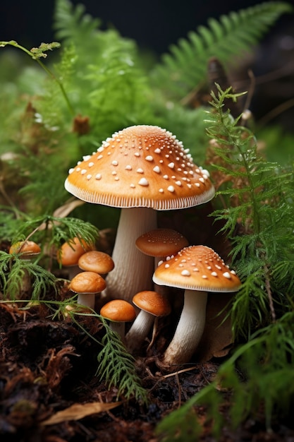 Kostenloses Foto pilze wachsen im natürlichen wald