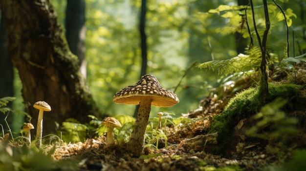 Pilze wachsen im Wald