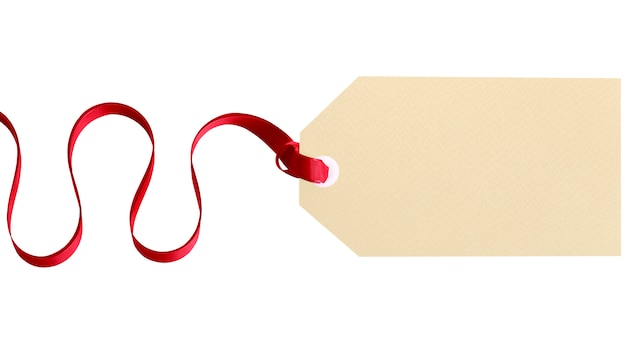 Kostenloses Foto plain-geschenk-tag mit roter schleife