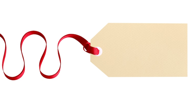 Kostenlose Foto plain-geschenk-tag mit roter schleife