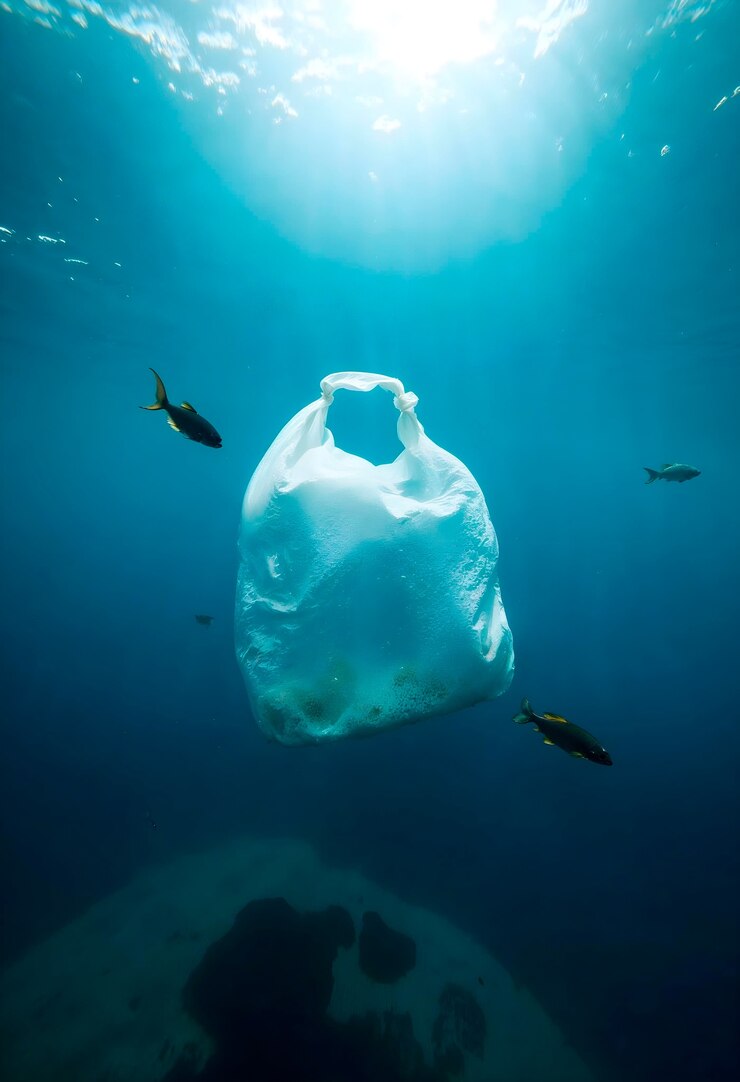 Kostenlose Foto plastiktüte unter wasser