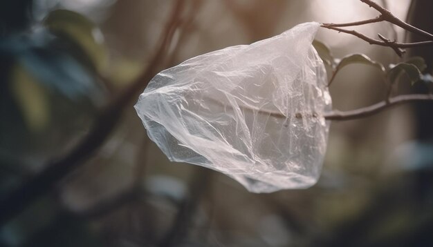 Plastiktüte verschmutzt die Natur Recycling für Frische, die von KI erzeugt wird