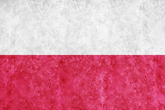 Polen Metallic-Flagge, strukturierte Flagge, Grunge-Flagge