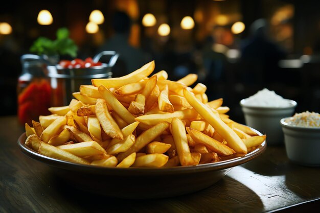 Pommes-Frites-Teller AI-generiertes Bild