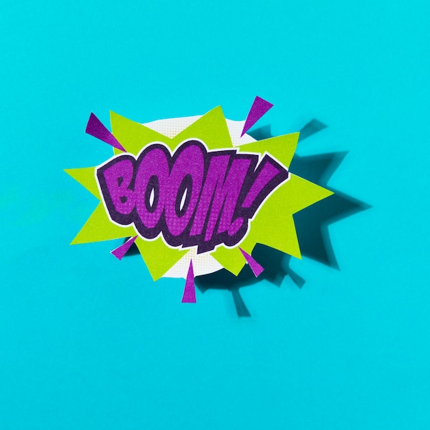 Pop-Art-Art-Soundeffekt des Boom-komischen Textes