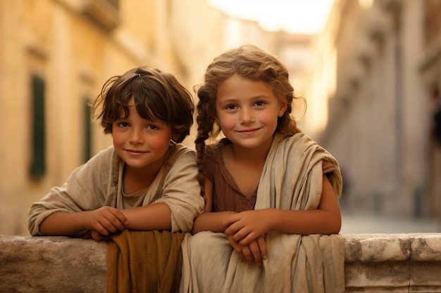 Kostenloses Foto porträt alter römischer kinder