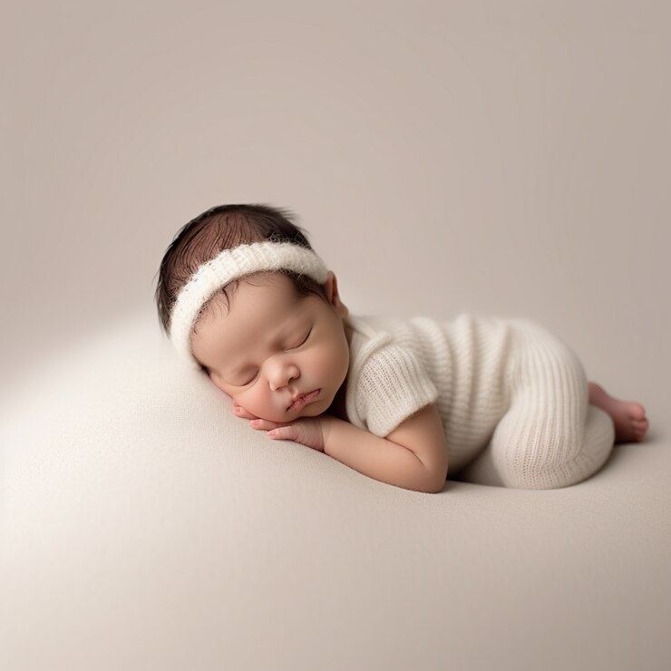 Kostenlose Foto porträt des entzückenden neugeborenen babys