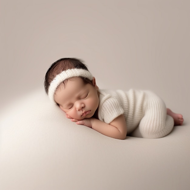 Porträt des entzückenden neugeborenen Babys