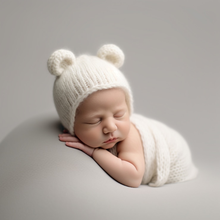 Kostenlose Foto porträt des entzückenden neugeborenen babys