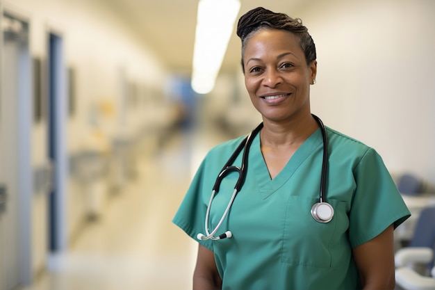 Kostenloses Foto porträt einer berufstätigen krankenschwester