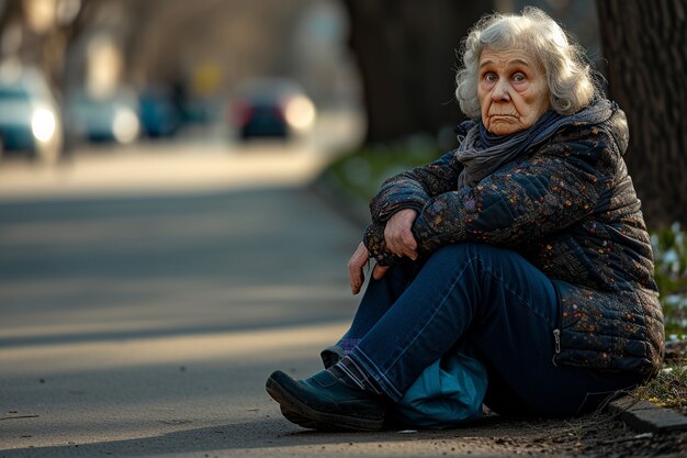 Porträt einer einsamen traurigen Frau