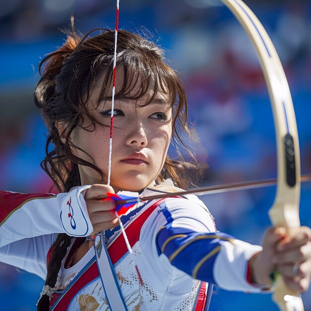 Porträt einer Frau, die an den Olympischen Spielen teilnimmt