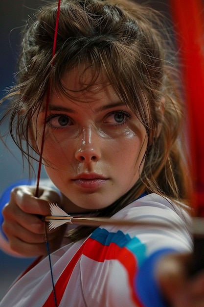 Porträt einer Frau, die an den Olympischen Spielen teilnimmt