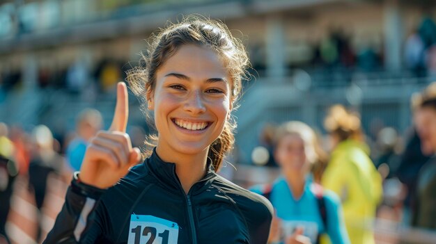 Porträt einer Frau, die an den Olympischen Spielen teilnimmt
