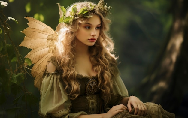 Porträt einer Frau mit Fantasy-Fairycore-Ästhetik