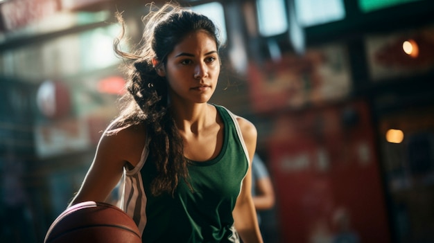 Kostenloses Foto porträt einer jungen basketballspielerin