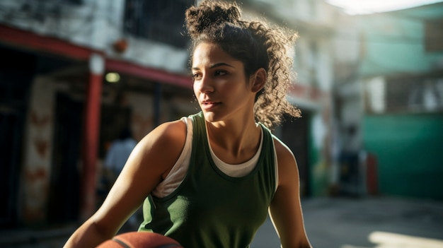 Kostenloses Foto porträt einer jungen basketballspielerin
