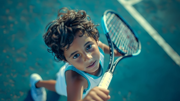 Kostenloses Foto porträt einer jungen person, die professionell tennis spielt