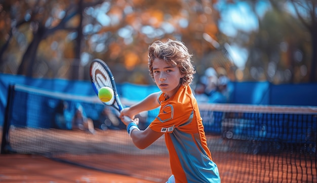 Kostenloses Foto porträt einer jungen person, die professionell tennis spielt