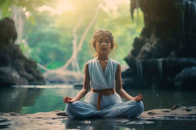 Porträt einer jungen Person, die Yoga praktiziert