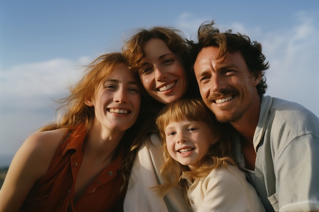 Kostenloses Foto porträt einer liebevollen familie