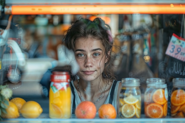 Kostenloses Foto porträt einer person, die ein eigenes unternehmen besitzt und verwaltet