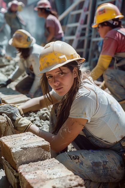 Kostenloses Foto porträt einer person, die im baugewerbe arbeitet