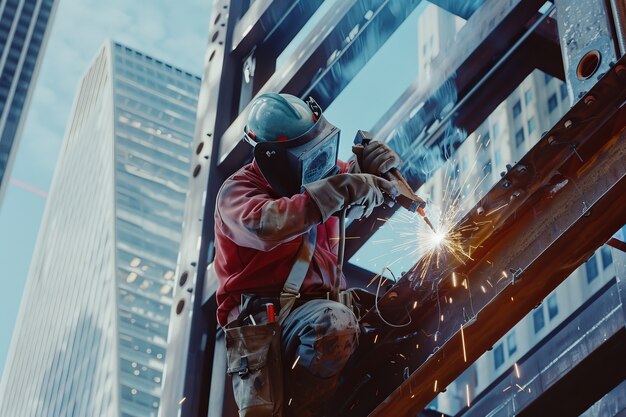 Porträt einer Person, die im Baugewerbe arbeitet