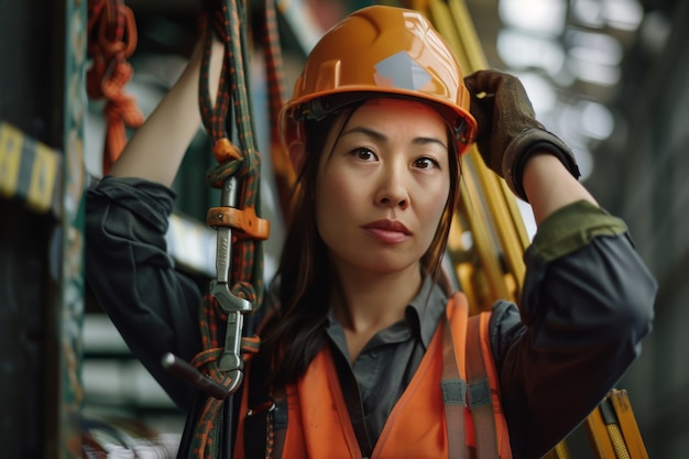 Kostenloses Foto porträt einer person, die im baugewerbe arbeitet