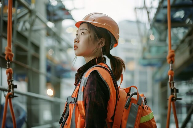 Porträt einer Person, die im Baugewerbe arbeitet