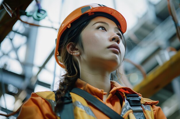 Porträt einer Person, die im Baugewerbe arbeitet