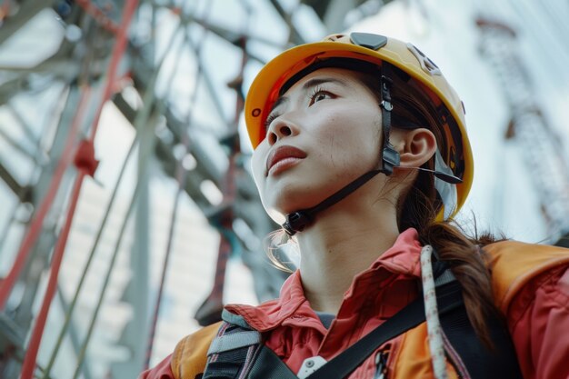 Porträt einer Person, die im Baugewerbe arbeitet