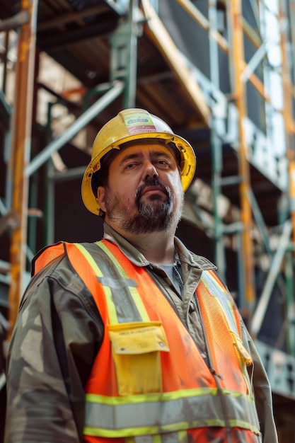 Kostenloses Foto porträt einer person, die im bauwesen arbeitet