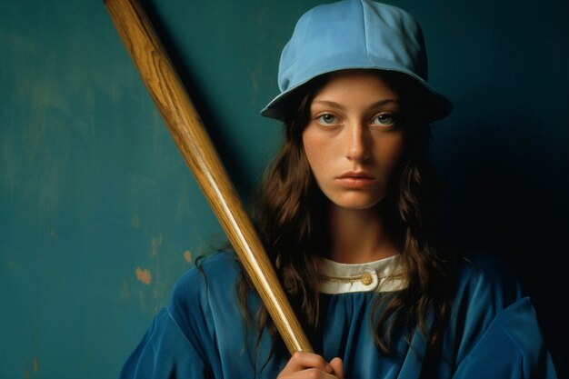 Porträt einer weiblichen Baseballspielerin