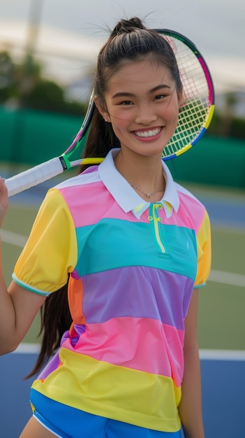 Kostenloses Foto porträt einer weiblichen tennisspielerin