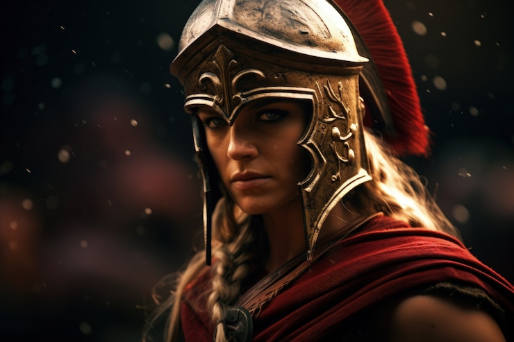 Kostenlose Foto porträt eines antiken griechischen spartanischen kriegers