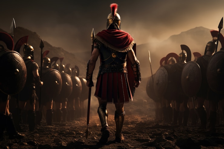 Kostenlose Foto porträt eines antiken griechischen spartans