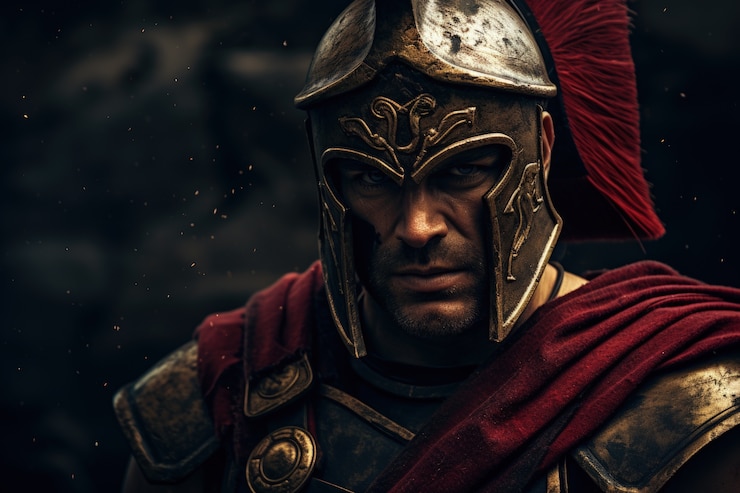 Kostenlose Foto porträt eines antiken griechischen spartans