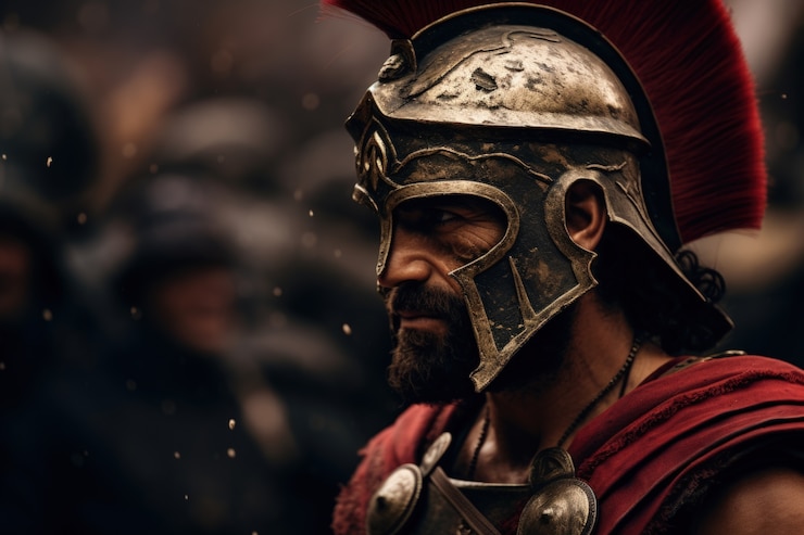 Kostenlose Foto porträt eines antiken griechischen spartans