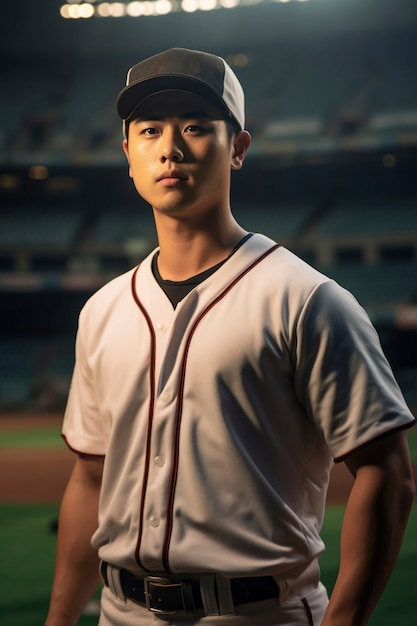 Porträt eines Baseballspielers in mittlerer Aufnahme