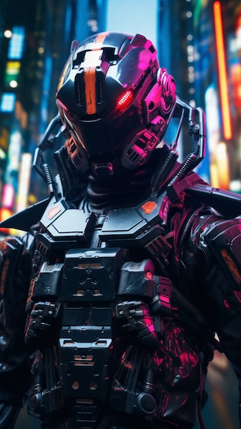 Porträt eines Cyberpunk-Kriegers