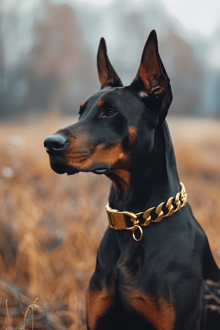 Kostenlose Foto porträt eines entzückenden dobermans